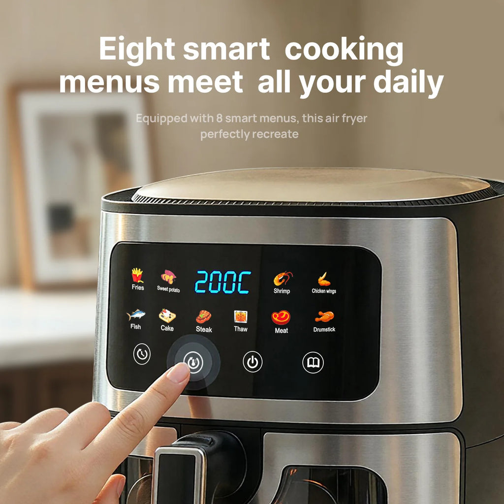 Premium 8L Large Air Fryer with Visible Window & Digital Touchscreen