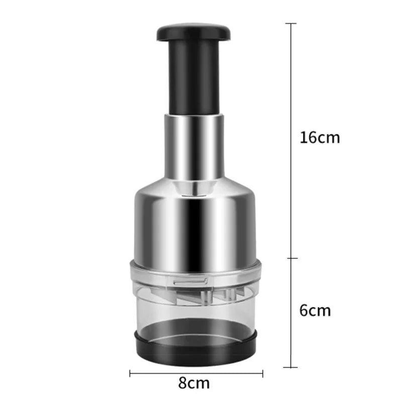 Vertical Press Garlic & Onion Chopper - Manual Hand-Powered Food Mincer | No Electricity Needed