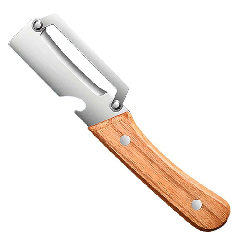 Bamboo 3-in-1 Vegetable Peeler - Ergonomic Kitchen Tool for Carrots, Potatoes & Fruits | Julienne + Peeling + Slicing