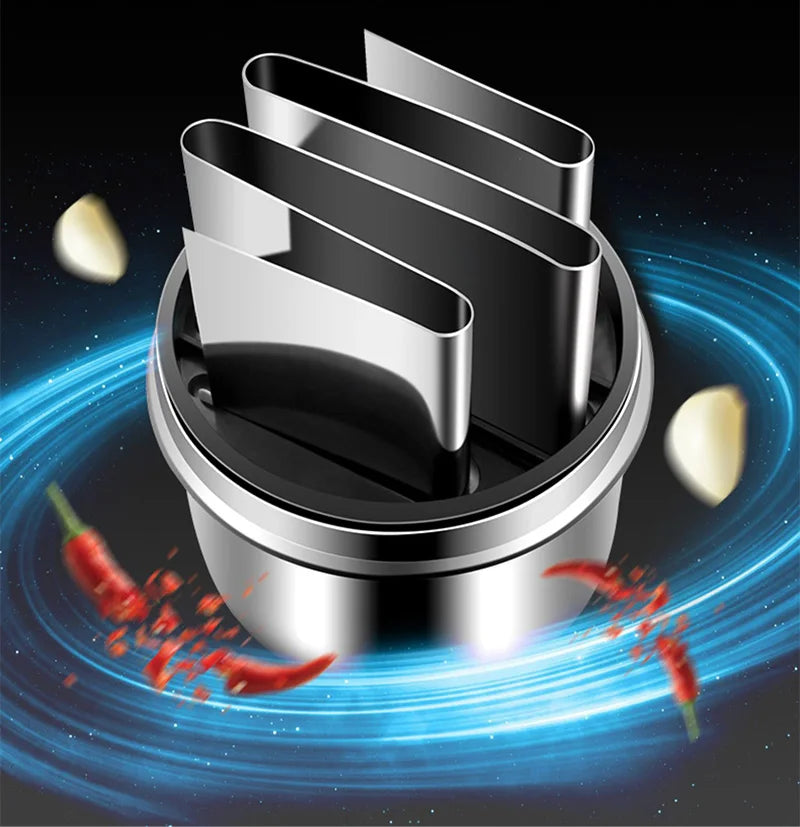 Vertical Press Garlic & Onion Chopper - Manual Hand-Powered Food Mincer | No Electricity Needed