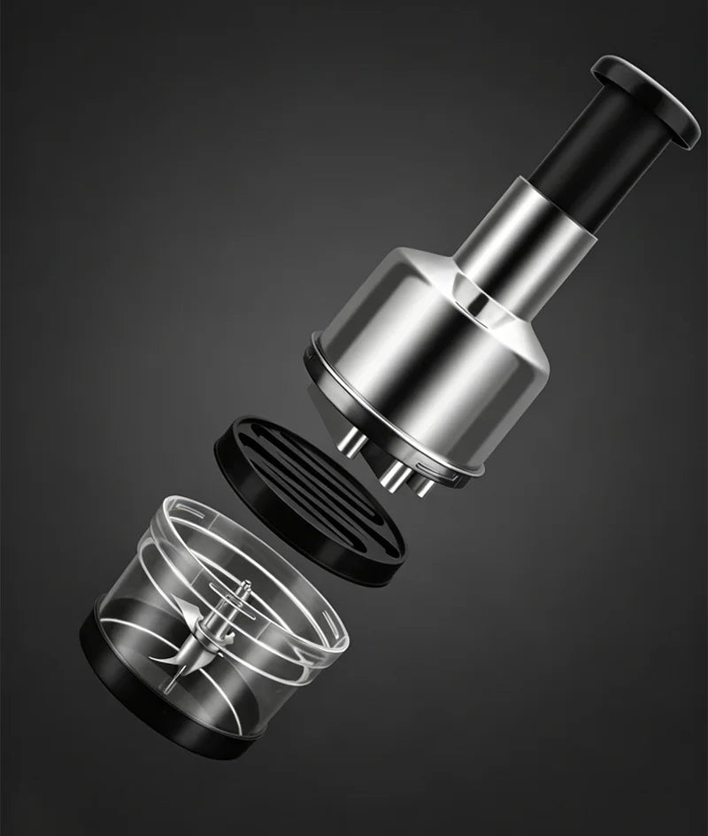 Vertical Press Garlic & Onion Chopper - Manual Hand-Powered Food Mincer | No Electricity Needed