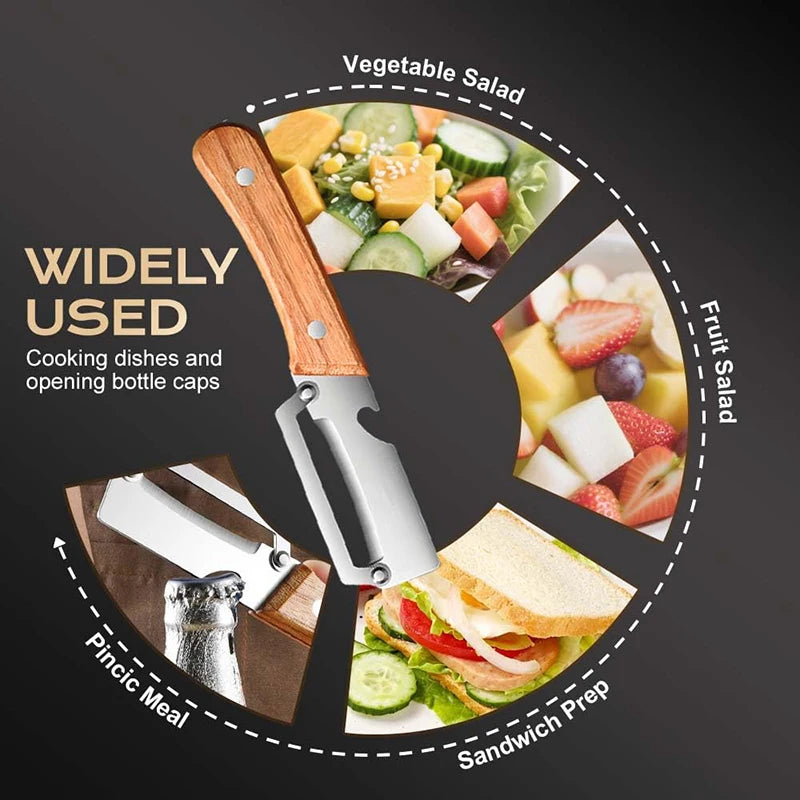 Bamboo 3-in-1 Vegetable Peeler - Ergonomic Kitchen Tool for Carrots, Potatoes & Fruits | Julienne + Peeling + Slicing
