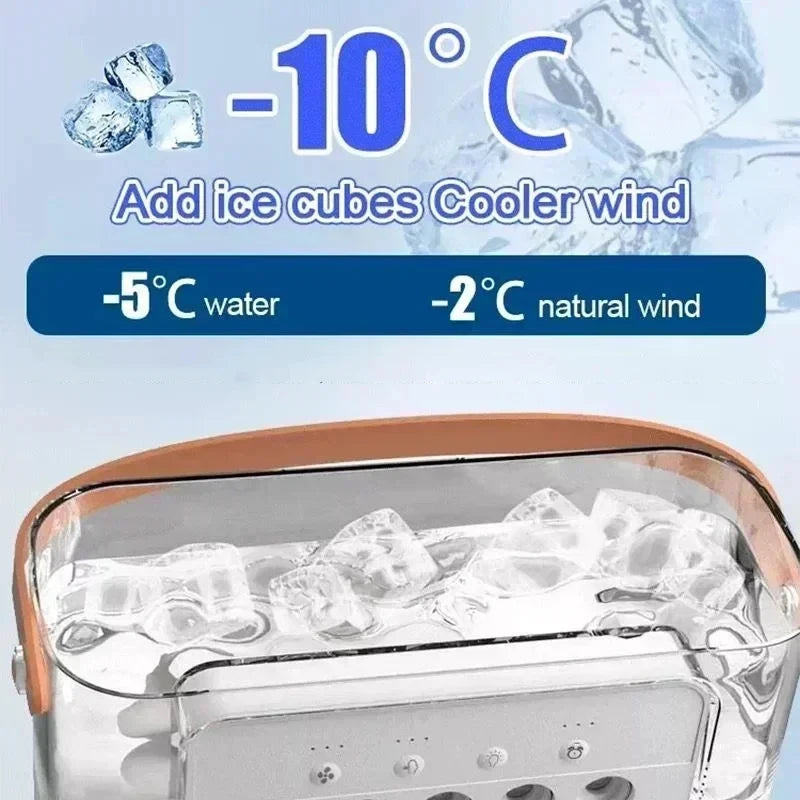 3-in-1 Portable Air Cooler & Desk Fan | LED Night Light & Humidifier