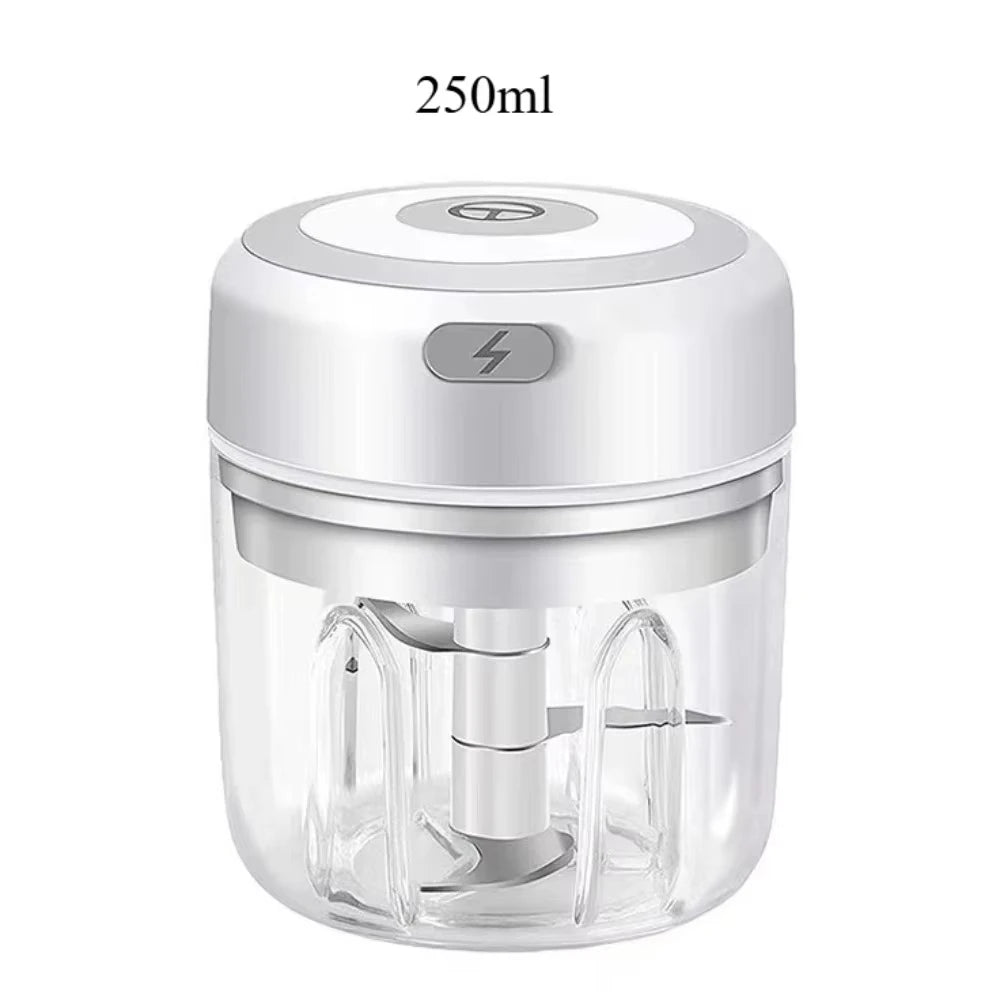 USB Rechargeable Electric Garlic Mincer - 250ML Portable Food Chopper | One-Touch Operation