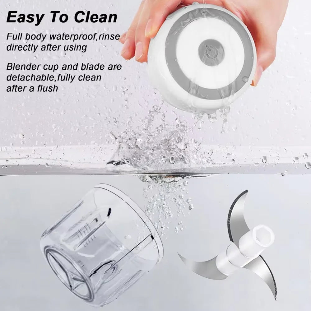 USB Rechargeable Electric Garlic Mincer - 250ML Portable Food Chopper | One-Touch Operation