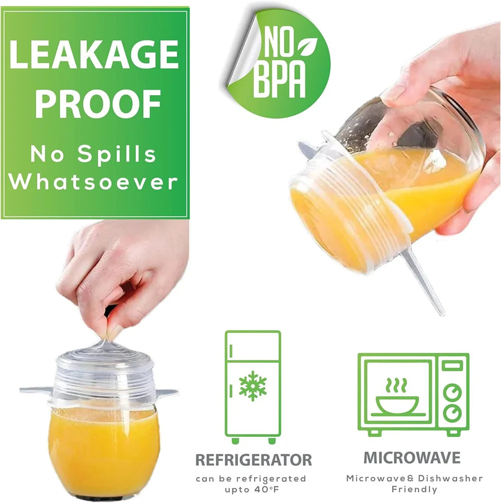 Reusable Silicone Stretch Lids – 6 Pack