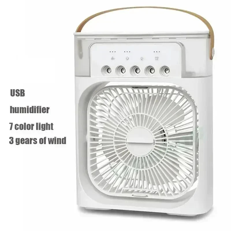 3-in-1 Portable Air Cooler & Desk Fan | LED Night Light & Humidifier